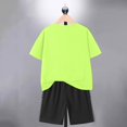 thumbnail image 6 of Fesfesfes Boys' Sports Suit Summer Outfit Comfortable Short Sleeve Top and Stretch Shorts Casual 2Pcs Play Clothes for Active Kids(Green,8 Years), 6 of 6