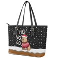 thumbnail image 3 of ZUXONGSY HO Christmas Capybara Print Handbag for Women PU Leather Laptop Tote Bag Lightweight Top Handle Tote Bag with Zippered for Dating Shopping, 3 of 6