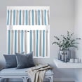 thumbnail image 6 of 3 Piece Kitchen Curtains and Valances Set Blue Grey Striped Cafe Curtains 36 Inch Length Geometric Vertical Stripes Minimalist Valance & Tier Curtain for Living Room Bedroom Window 54"x18"+27"x36"*2, 6 of 6