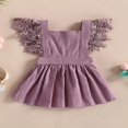 thumbnail image 2 of Filles Enfant Princesse Robe Couleur Unie Mouche Robe Manches, 2 of 8