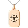 thumbnail image 1 of Stainless Steel Tribal Barbed Wire Biohazard Engraved Small Rectangle Dog Tag Charm Pendant Necklace, 1 of 1
