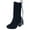 Black, variant on B91xZ Women’s Combat Boots Mid Calf Low Kitten Heel Suede Pointed Toe Stretch Fall Fashion Dressy Booties,Black 6.5