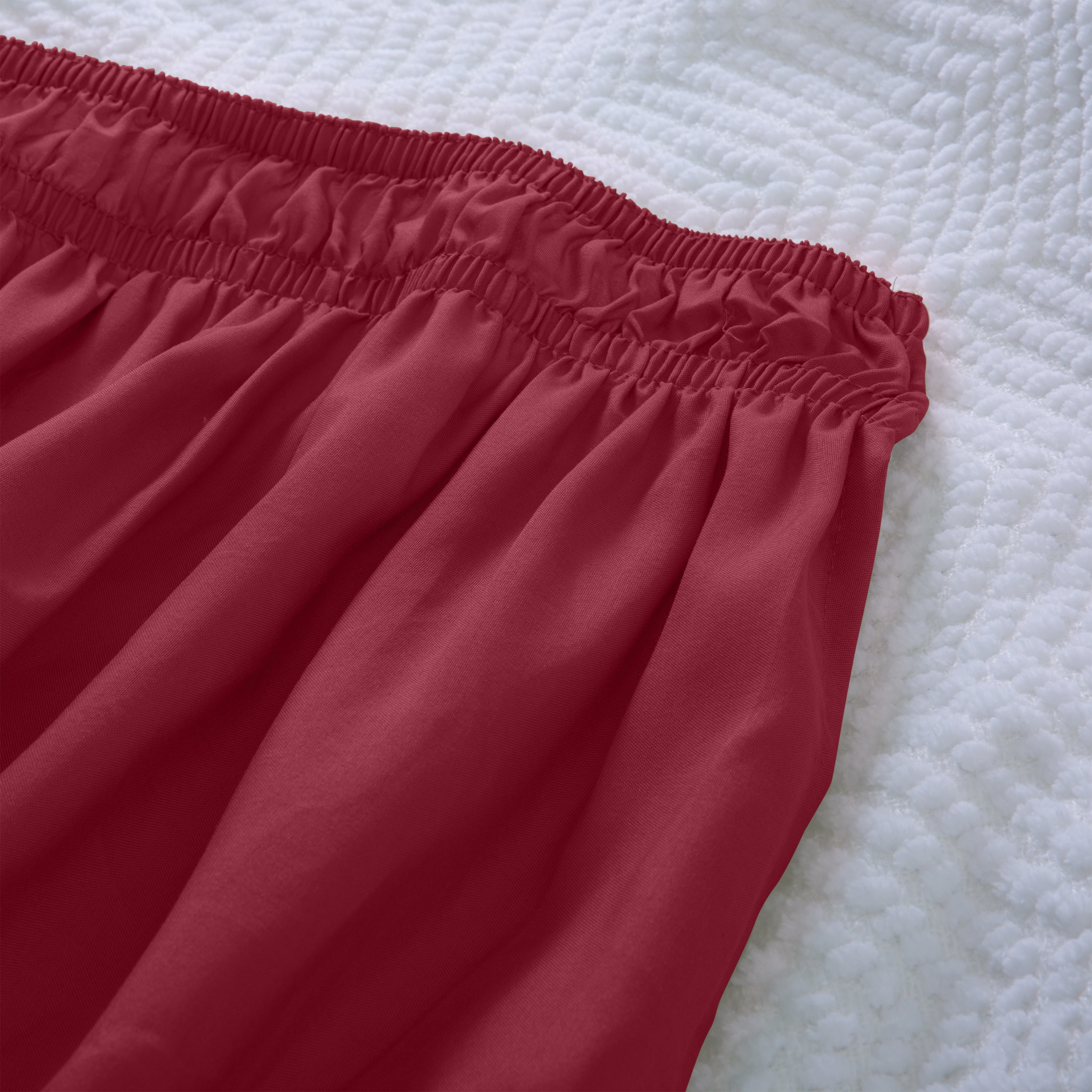Home Details 18" Drop Wrap Around Bed Ruffle Twin/Full in Burgundy