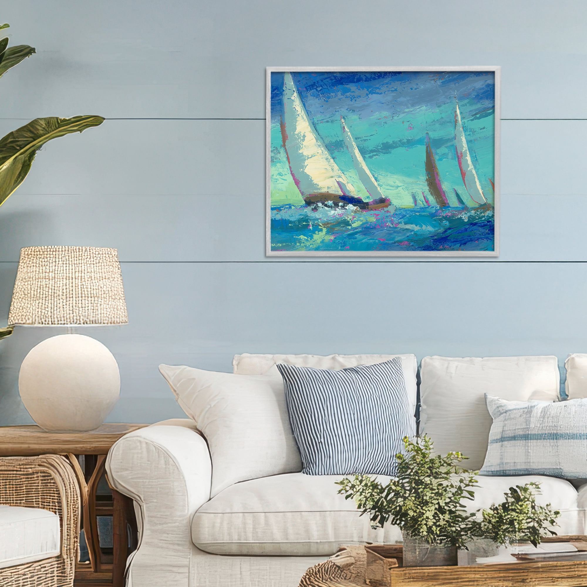 Stupell Industries Abstract Expression Regatta Gray Framed Giclee Art, design by Beth A. Forst