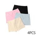 thumbnail image 2 of LYMAYTER Kids Girls Cotton Stretch Boxer Briefs 4 Pieces Kids Solid Color Lightweight Underwear, 2 of 8