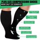 thumbnail image 3 of 3 Pares de Calcetines de Compresión Talla Grande para Mujer y Hombres de Pantorrilla Ancha 20-30mmhg Extra Grandes hasta la Rodilla con Soporte para la Circulación, 3 of 5