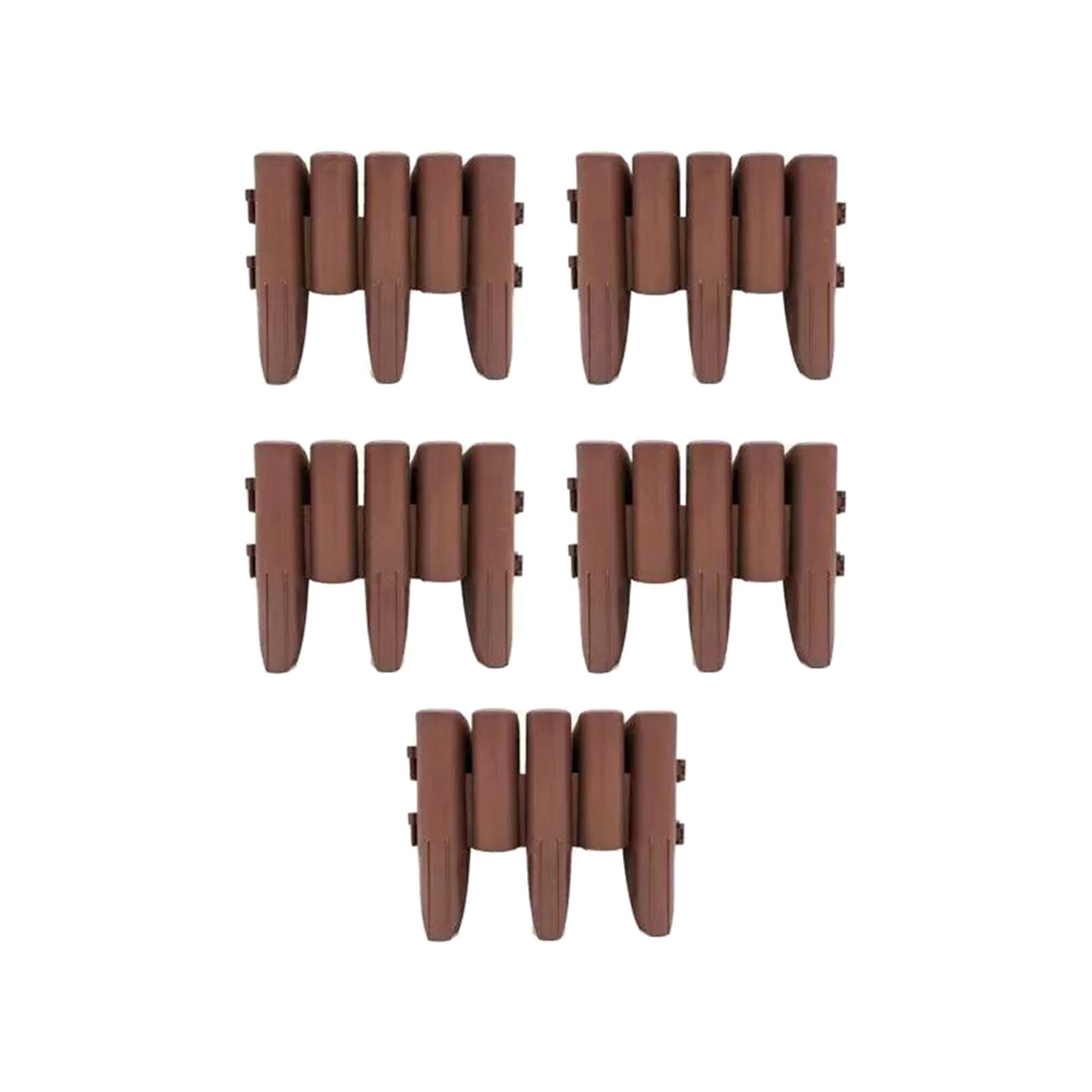5 Piece Garden Fence Border, Reusable Edging Durable Decorative, Flower Edging for Yard Landscape Patio Outdoor Decor for Garden Path Walkway, Brown, 28cmx23cmx3.5cm