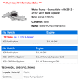 thumbnail image 2 of Water Pump - Compatible with 2012 - 2017, 2019 Ford Explorer 2013 2014 2015 2016, 2 of 2