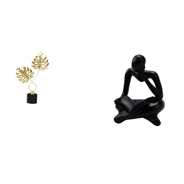 Escultura De Hoja De Hierro Para Escritorio, Armario, Inauguración De La Casa, Chimenea, Estatua De Pensador Abstracto, Decoración De Mesa, Estante De Sala De Estar, Estantería De Oficina,