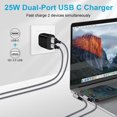 thumbnail image 5 of USB C Block,1Pack FiveBox USB C Charger Block 25W PD&QC Android Type C Charger Block Dual USB C Wall Charger Block Phone Charger Adapter USB C Brick Type C Charger Box Fast Charging Block,Black, 5 of 7