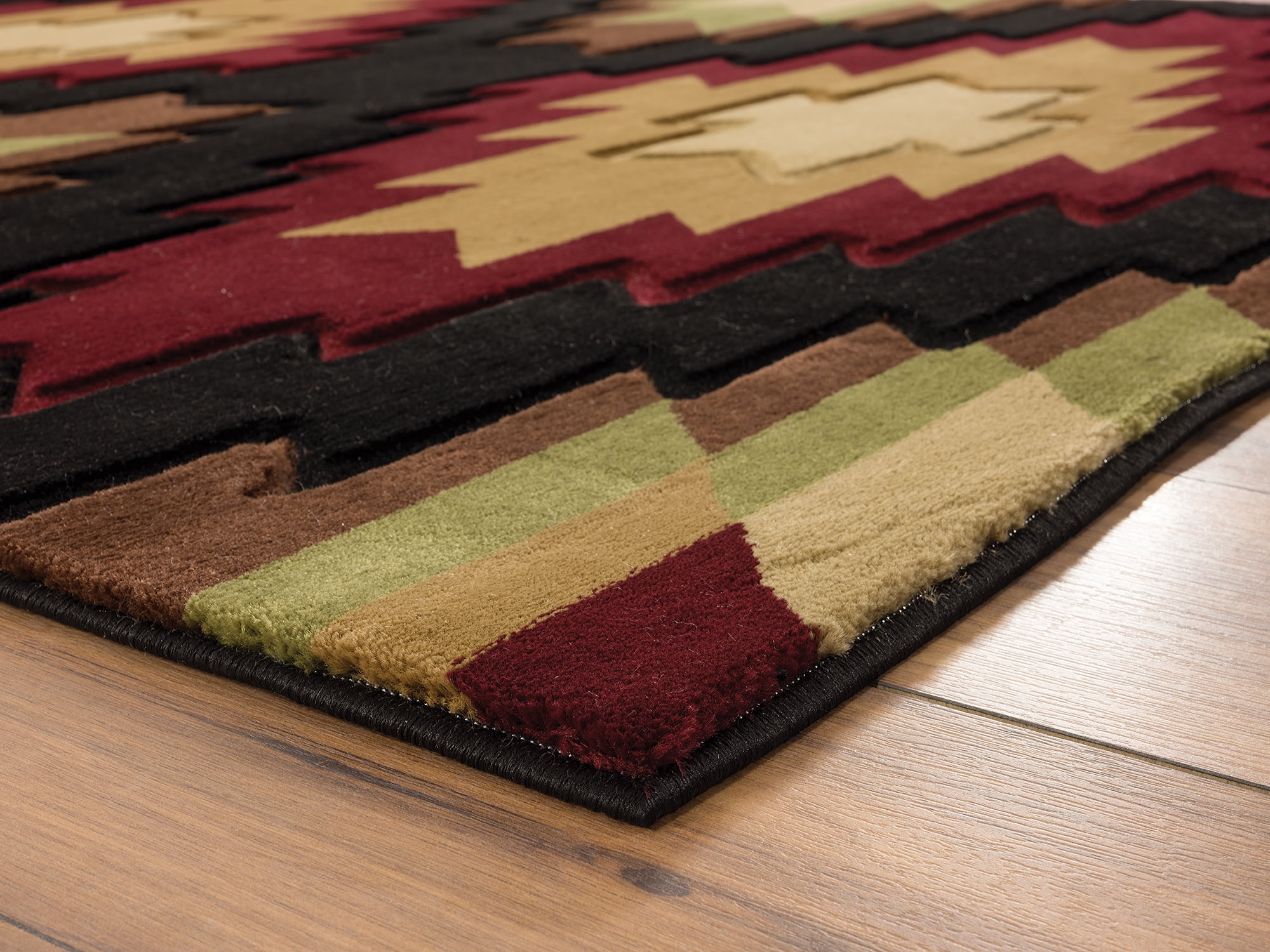 United Weavers Rustic Forest Cave Creek Multi Hand-Carved Area Rug or Runner