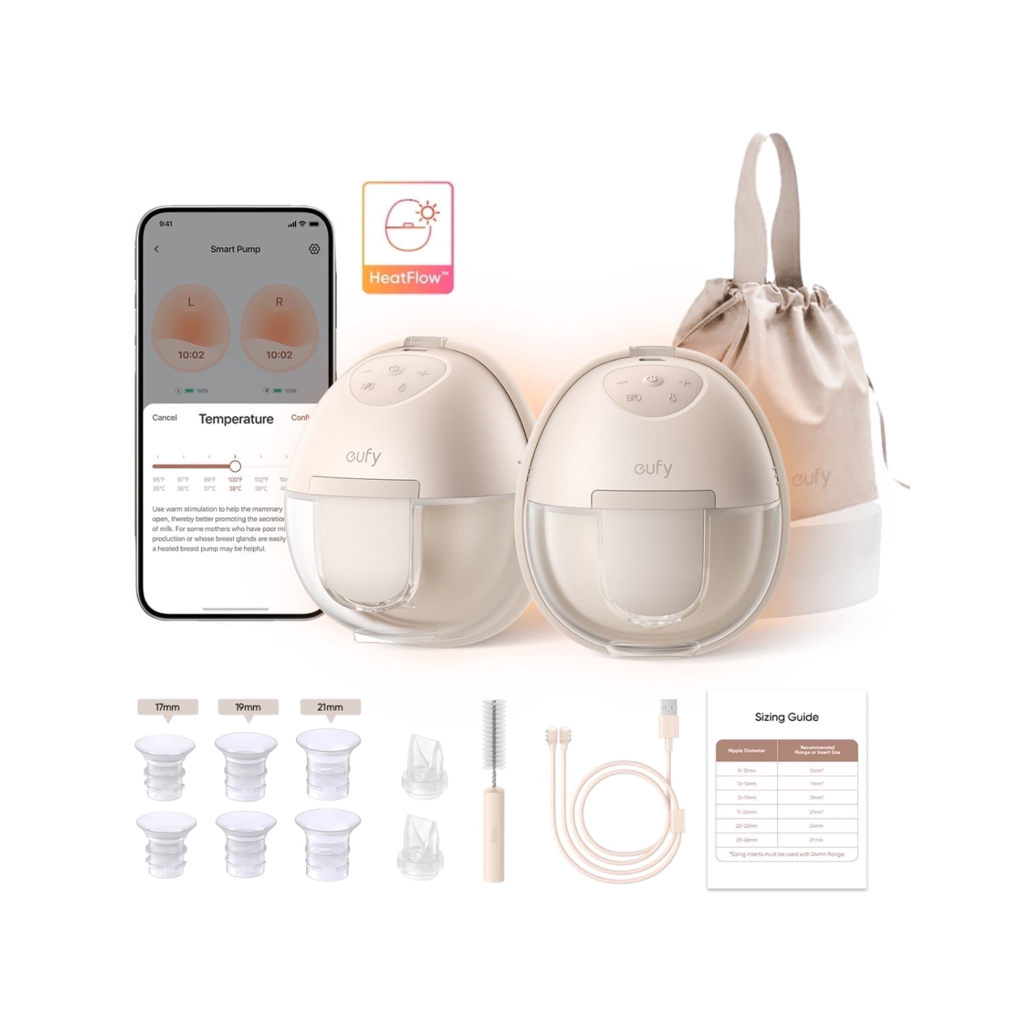 eufy Heated Wearable Breast Pump S1, Electric Hands-Free Breast Pump with Industry-Leading HeatFlow™ Tech