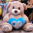 thumbnail image 2 of PELUCHERIA - Oso Rechoncho Beige ILY con corazon Azul, 2 of 5