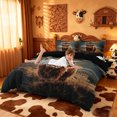 thumbnail image 3 of meiyoeat Rustic Highland Cow Bedding For Boys,Western Print Duvet Cover Full,Reversible,3pcs,1 Duvet Cover and 2 Pillowcases, 3 of 6