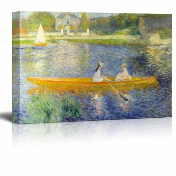 wall26 The Seine At Asnieres Aka The Skiff by Pierre Auguste Renoir - Canvas Print Wall Art Famous Oil Painting Reproduction - 12" x 18"