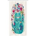 thumbnail image 3 of Cat Stall Shower Curtain, Cute Kitty Surrounded by Birds Flowers Ladybugs Inspirational Folk Baby Theme, Fabric Bathroom Set with Hooks, 36W X 72L Inches Long, Seafoam Multicolor, by Ambesonne, 3 of 3
