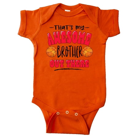 

Inktastic That s My Awesome Brother Out There with Basketballs Gift Baby Boy or Baby Girl Bodysuit