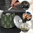 thumbnail image 4 of Yayeee Ashtray with Lid for Cigarette Smokeless Stainless Steel Home Ash Holder, Hand Drawn Christmas Trees, 4 of 7