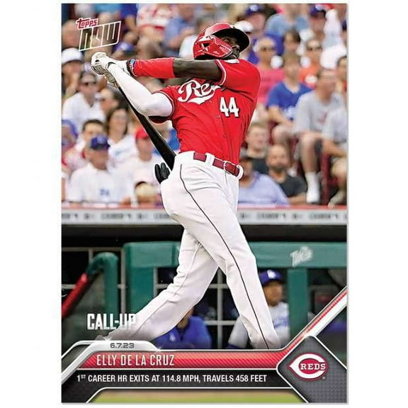 MLB 2023 Topps Now Elly De La Cruz #400 (Rookie Card, Call Up, 1st Career HR Exits at 114 MPH, Travels 458 Feet)