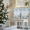 thumbnail image 3 of Christmas Owl Chair Covers Set of 4 Blue Eucalyptus Leaves Floral Winter Gradient Chair Back Covers Stretch Removable Washable Slipcovers Protector for Dining Room Kitchen Party Decor, 3 of 5