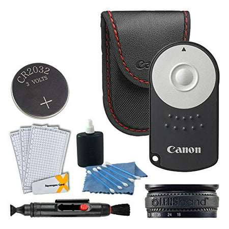 Canon RC-6 Wireless Camera Remote Control + Lens Band + Screen Protectors + Cleaning Pen + 3 Piece Cleaning Kit + For Canon Rebel SL1 T3i T4i T5i T6i T6s EOS 60D 70D 6D 7D Mark II 5D Mark