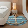 thumbnail image 2 of Nautical Anchor Round Area&nbsp;Rug 3.3ft Vintage Style Non-Slip&nbsp;Washable Circle Rugs Soft Felt Indoor Floor Mat for Bedroom Kitchen Living Room Bathroom, 2 of 9