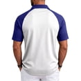 thumbnail image 3 of Oazcsf Men's Short Sleeve Polo Shirts Stretch Raglan Golf Shirt Color Block Collared Lightweight Polos for Men,Royal Blue,M, 3 of 5