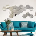 thumbnail image 5 of 12 pegatinas de pared de espejo acrílico hexagonal, pegatinas de pared de espejo acrílico extraíbles, pegatinas de pared 3D DIY, arte para habitación, plata, 100*85*50mm, 5 of 5