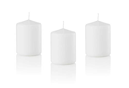 D'light Online 3 X 8 Pillar Candles Bulk Event Pack Round Unscented White Pillar 