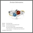 thumbnail image 5 of Gem Stone King 925 Silver and 10K Yellow Gold Ring Round Red Garnet and Vivid Persian Blue Moissanite (1.52 Cttw, Size 8), 5 of 5