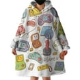 thumbnail image 1 of Couverture de Jeu Portable Chandail en Molleton Moderne pour Garçons, Couverture de Manette de Jeu Colorée avec Capuche Sherpa, 1 of 2