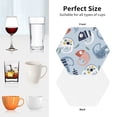 thumbnail image 6 of Honeii Cute Chameleons On Blue print Leather Coaster Set of 4, ideal for safeguarding your furniture from drinks spills and effortless cleanup-Hexagon, 6 of 6