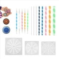 thumbnail image 3 of 16 Piezas Mandala Herramientas de Puntear para Pintar Rocas Kit Plantillas Bola Stylus Escultura Arcilla Talla, 3 of 9