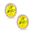 thumbnail image 2 of Gem Stone King 4.48 Ct Oval Canary Mystic Topaz 18K Rose Gold Plated Silver Earrings, 2 of 5