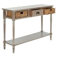 thumbnail image 2 of SAFAVIEH Christa Contemporary Console w/ Two Baskets, Vintage White, 2 of 15