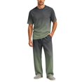 thumbnail image 2 of Dwelliawo Men Cool Pajama Set Soft Modal Short Sleeve Sleepwear Relax Fit 2 Piece Outfit Crew Neck Loungewear With Pockets For Night And Daily Lounging Dark Gray M, 2 of 9