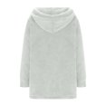 thumbnail image 5 of Lovskoo Women's Fuzzy Fleece Casual Hooded Sweatshirt Cardigan Button Up Solid Color Plush Long Sleeve Sweatshirt Jacket Gray, 5 of 8