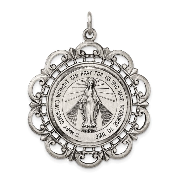 925 Sterling Silver Antiqued Miraculous Medal