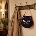 thumbnail image 5 of Felt Black Cat Halloween Treat Carry Bag Gothic Spooky Candy Storage Tote, Seasonal Tabletop Candy Station Decor for Halloween Party Entryway Displays, 5 of 7