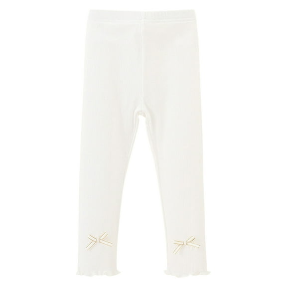 GYRATEDREAM Baby Toddler Girls Cable knit Tights with Bows Cute Cotton Footless Leggings Pants Stocking Panties for 1-2Y White Bow