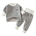 thumbnail image 2 of Busydd Baby Boy Clothes 4 Months-4 Years Casual Thermal Fleece Baby Girl Clothes Long Sleeve Crewneck Pullover Tops and Sweatpants Unisex Toddler Kids Pajamas Outfits, 2 of 3