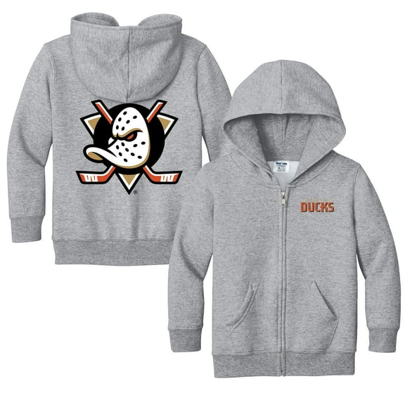 Toddler Chad & Jake Heather Gray Anaheim Ducks Logo Full-Zip Hoodie Jacket