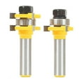 thumbnail image 2 of Joernso 2Pcs 3-Teeth Tongue Groove Joint Assembly Router Bit Set Woodwork Cutting Tool, 2 of 8