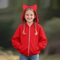 thumbnail image 6 of RFQWOVSR Girls Cat Ear Zip Up Hoodie Jacket Oversized Casual Long Sleeve Fall Top 5-6 Years, 6 of 6