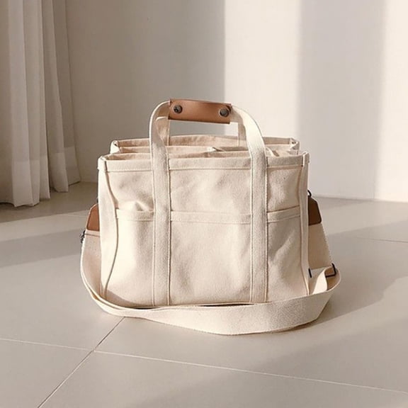 Women's Stylish Canvas Shoulder Bag Spacious Tote Handbag for Daily Use Work School Shopping Travel
