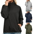 thumbnail image 1 of EIMELI Imperméable Femmes Léger Imperméable Imperméable Coupe-Vent à Capuche Extérieur (Noir M), 1 of 5