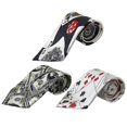 thumbnail image 1 of 3pcs Creative Poker Dice Printing Tie Fashion Magician Necktie Dress Up Costume Props Party Necktie, 1 of 2