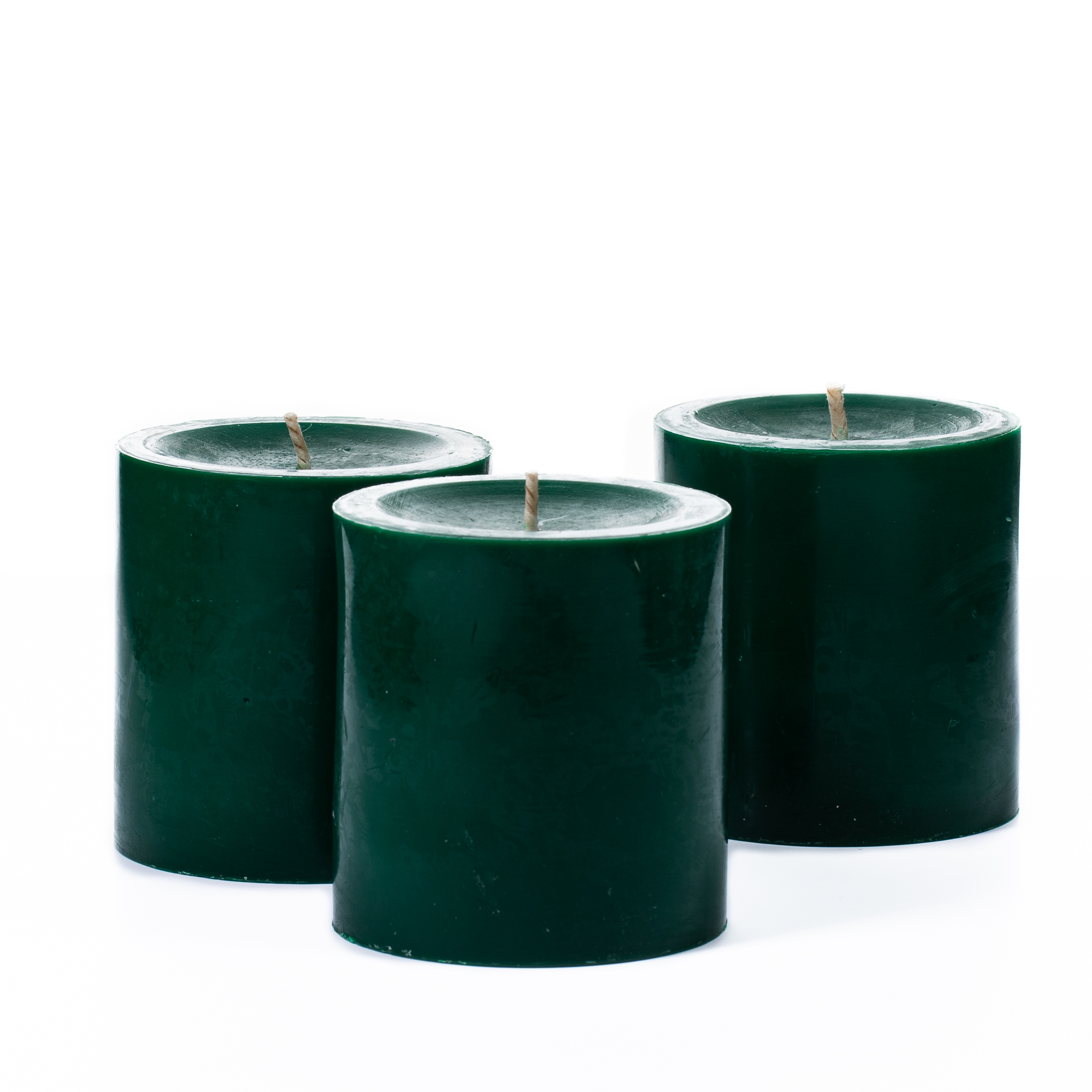 Richland Pillar Candles 3"x3" Dark Green Set of 12