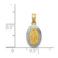 thumbnail image 3 of Real 14kt With Rhodium Miraculous Medal Charm Pendant; for Adults and Teens; for Women and Men, 3 of 4