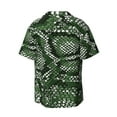 thumbnail image 2 of Sigee Green Snakeskin Print Men's Shirts Casual Button Down Short Sleeve Summer Beach Shirt Hawaiian Vacation Shirts Tee Shirt-X-Large, 2 of 7